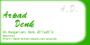 arpad denk business card